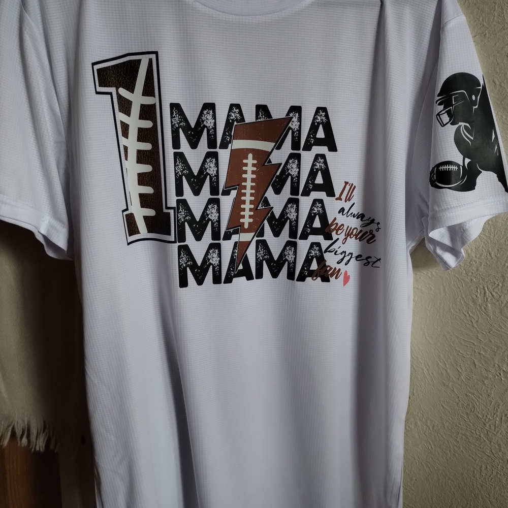 White Graphic T-Shirt with Football Design